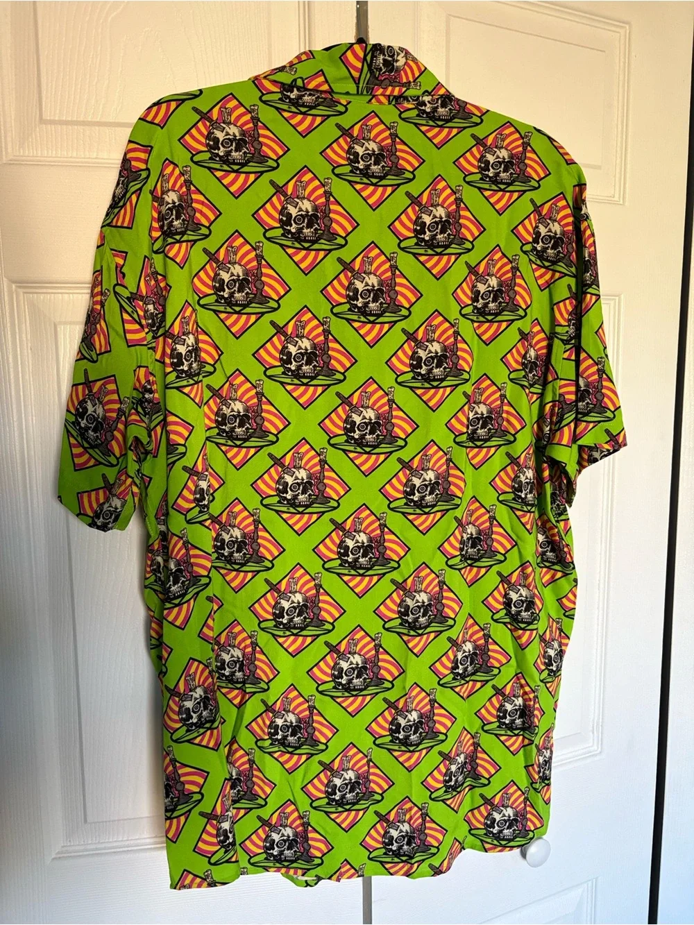 Last Podcast on the Left Bright Green Graphic Short-Sleeve Shirt - Skull Pattern